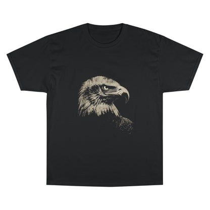 Heritage Eagle Head on a Champion Tee