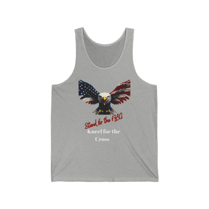 Stand For The Flag Kneel For The Cross Patriotic Eagle on a Premium Tank Top