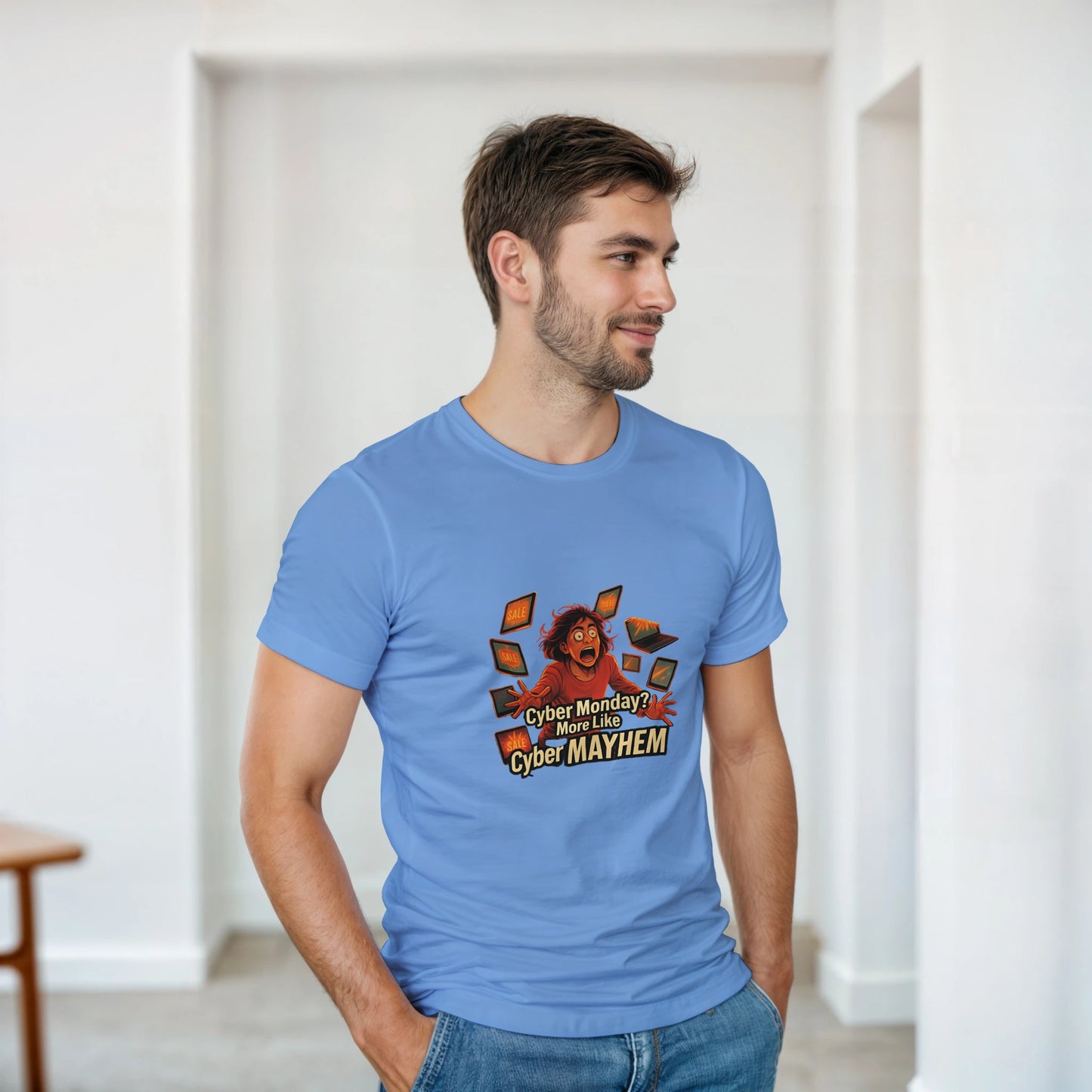 Cyber Monday Mayhem heavyweight t-shirt mockup