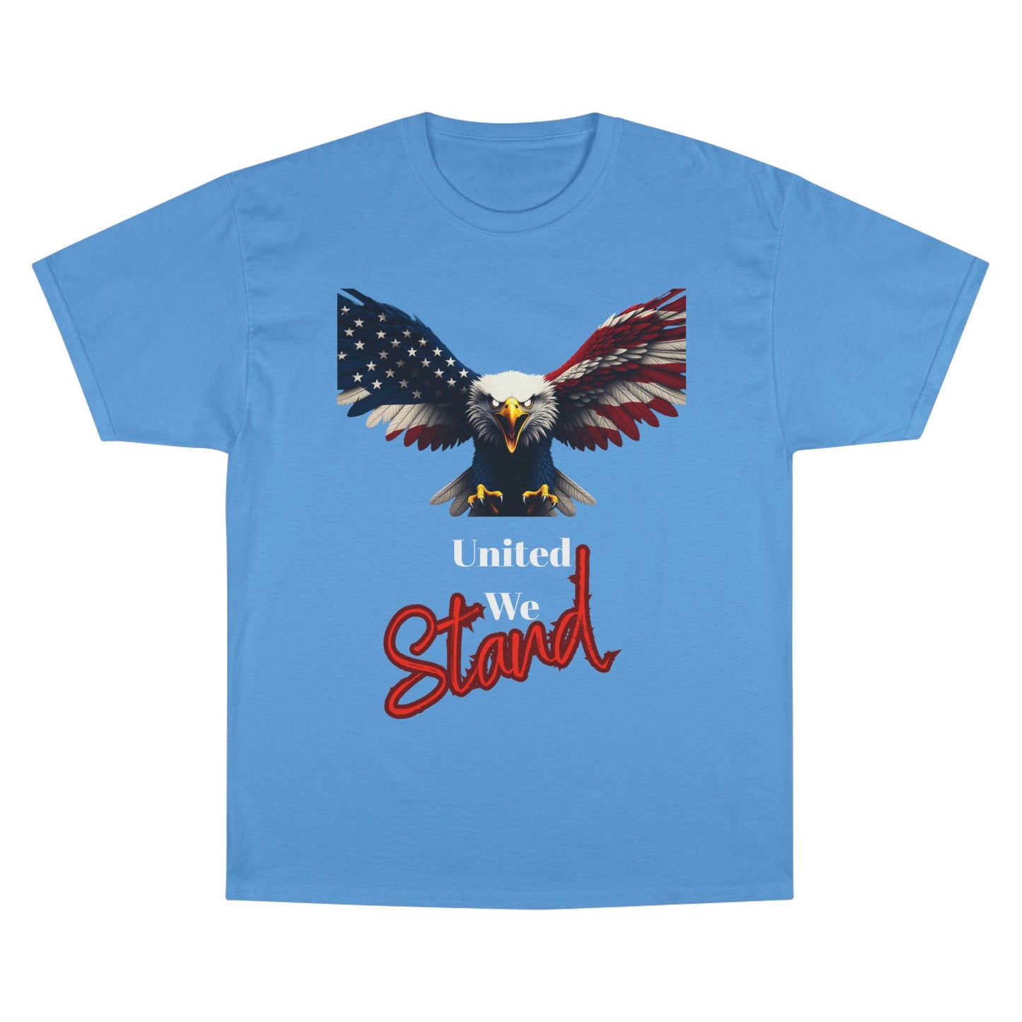United We Stand Patriotic Eagle on a Champion T-shirt