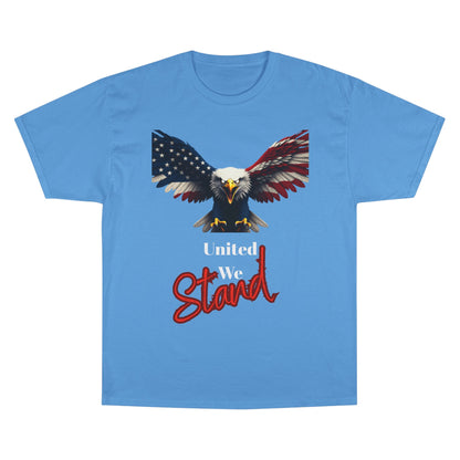 United We Stand Patriotic Eagle on a Champion T-shirt