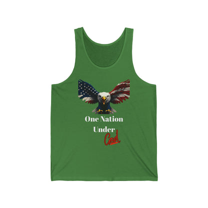 One Nation Under God Patriotic Eagle on a Premium Tank Top