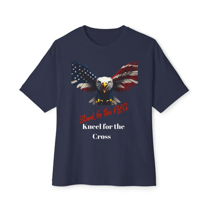 Stand For The Flag Kneel For The Cross Patriotic Eagle on a Premium Tee