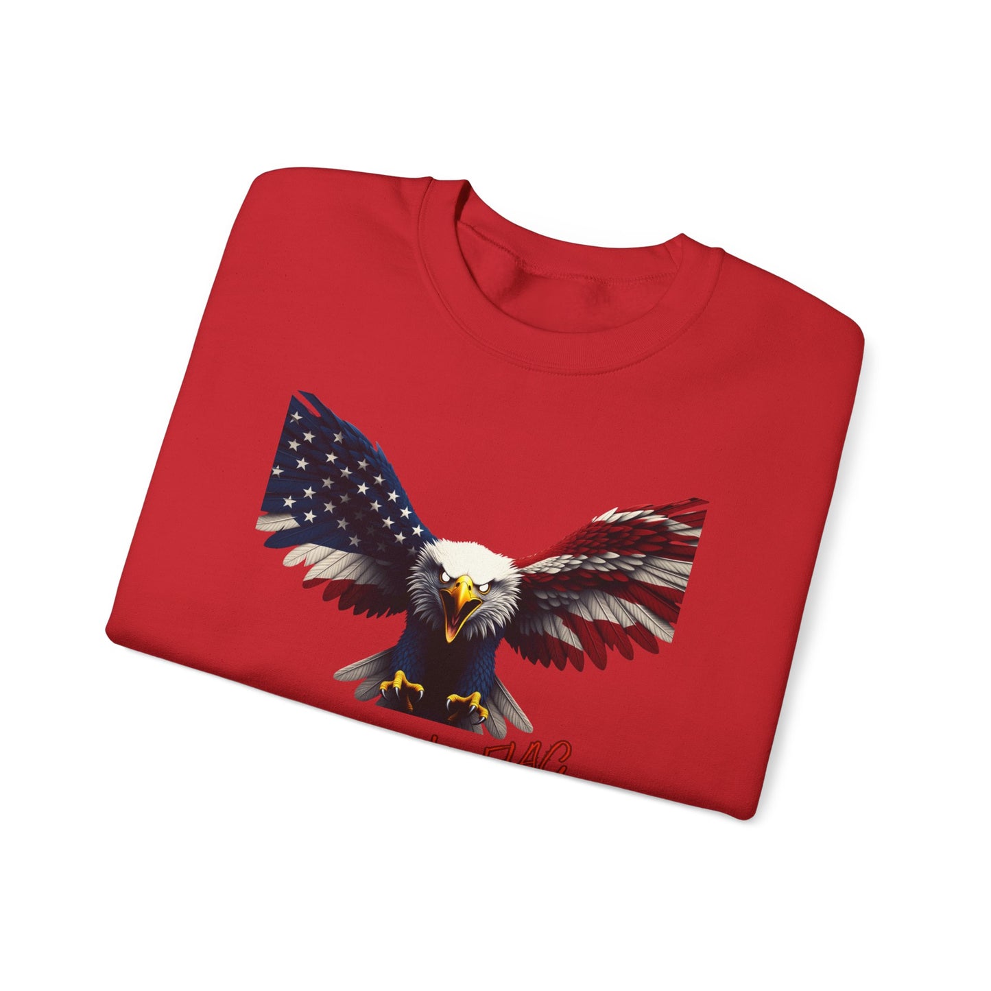 Stand For The Flag Kneel For The Cross Patriotic Eagle text on a Crewneck Sweatshirt