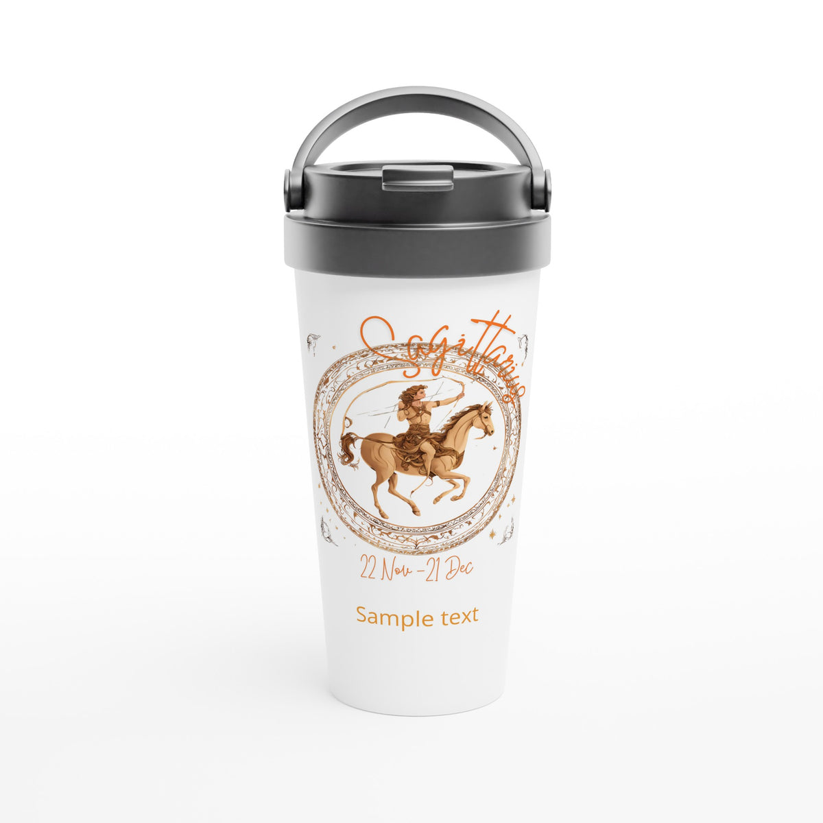 Sagittarius Horseman on a 15oz stainless steel Travel Mug