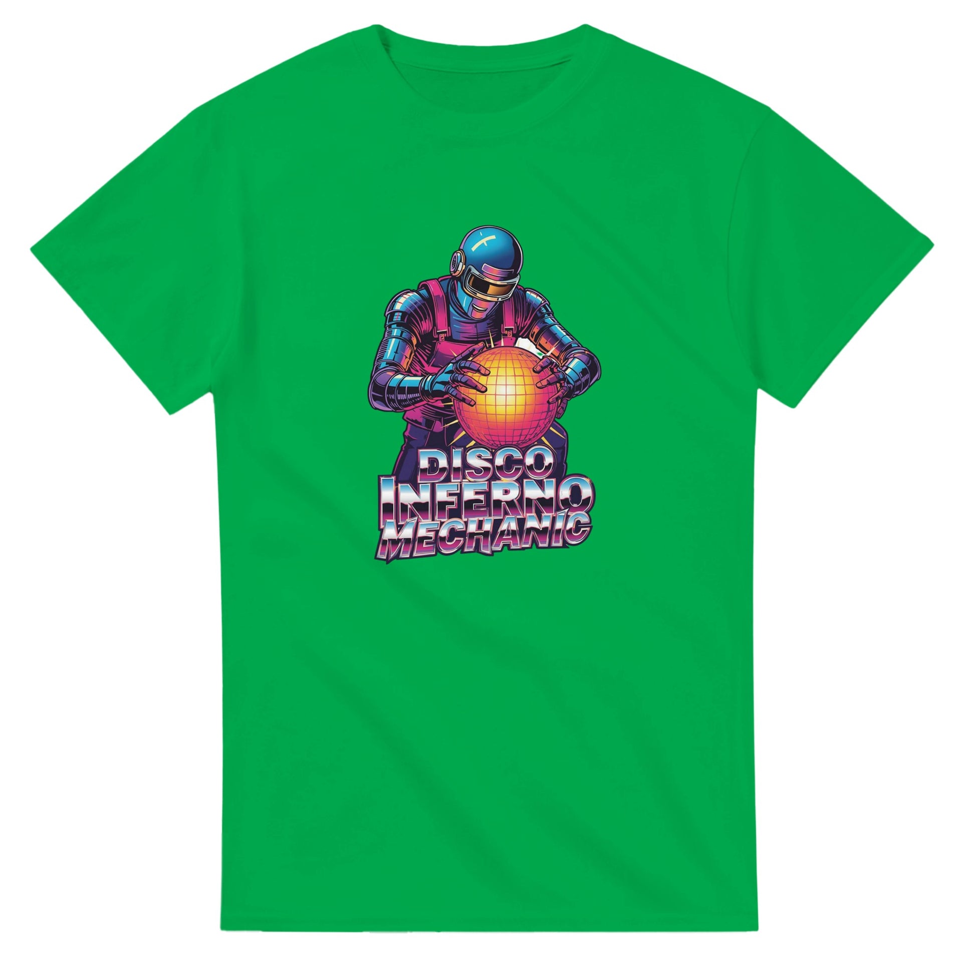 Disco Inferno Mechanic graphic design on a Heavyweight T-shirt
