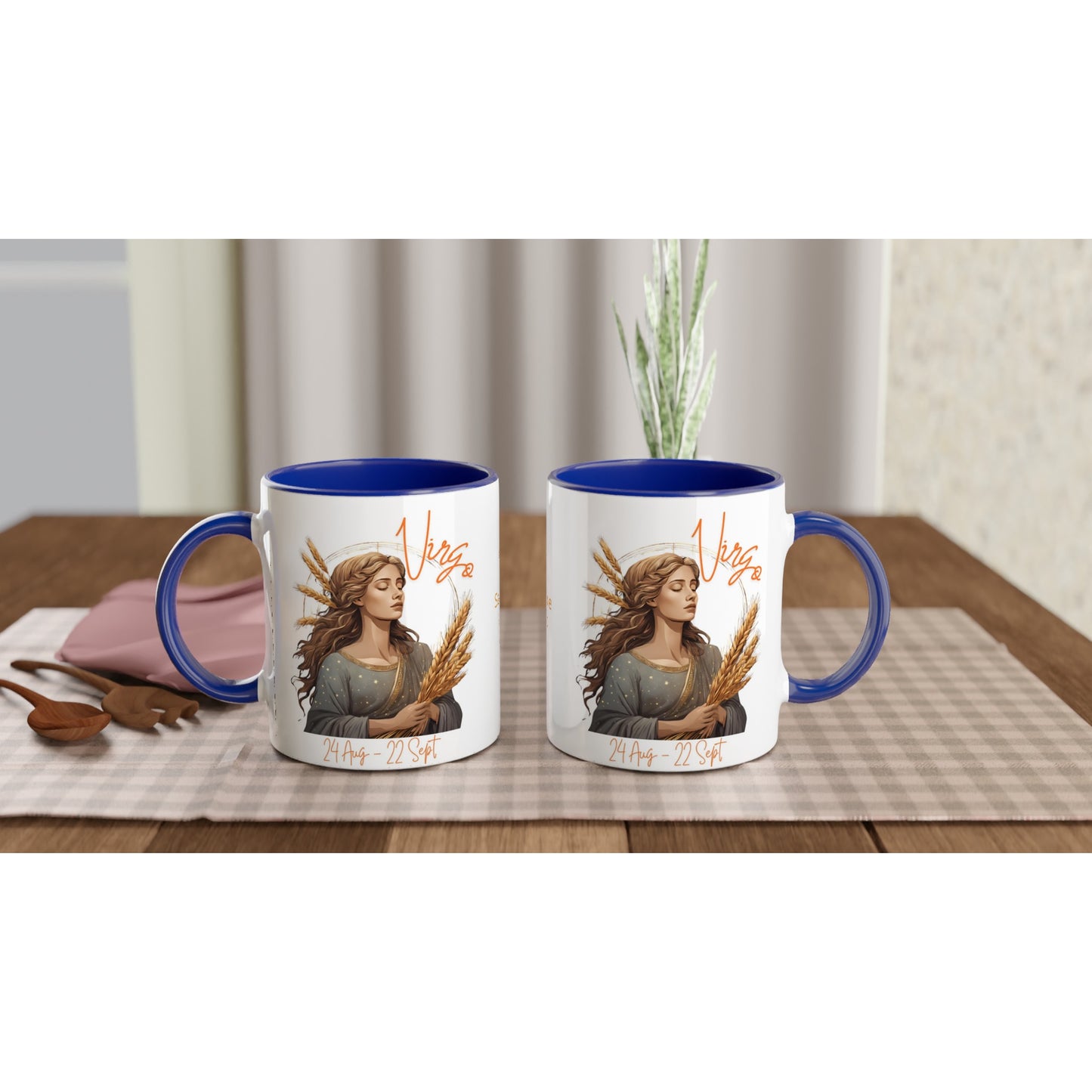 Virgo Harvester on an 11oz Ceramic Mug with Color Inside