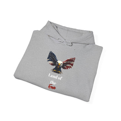 Land Of The Free Patriotic Eagle on a Pullover Hoodie