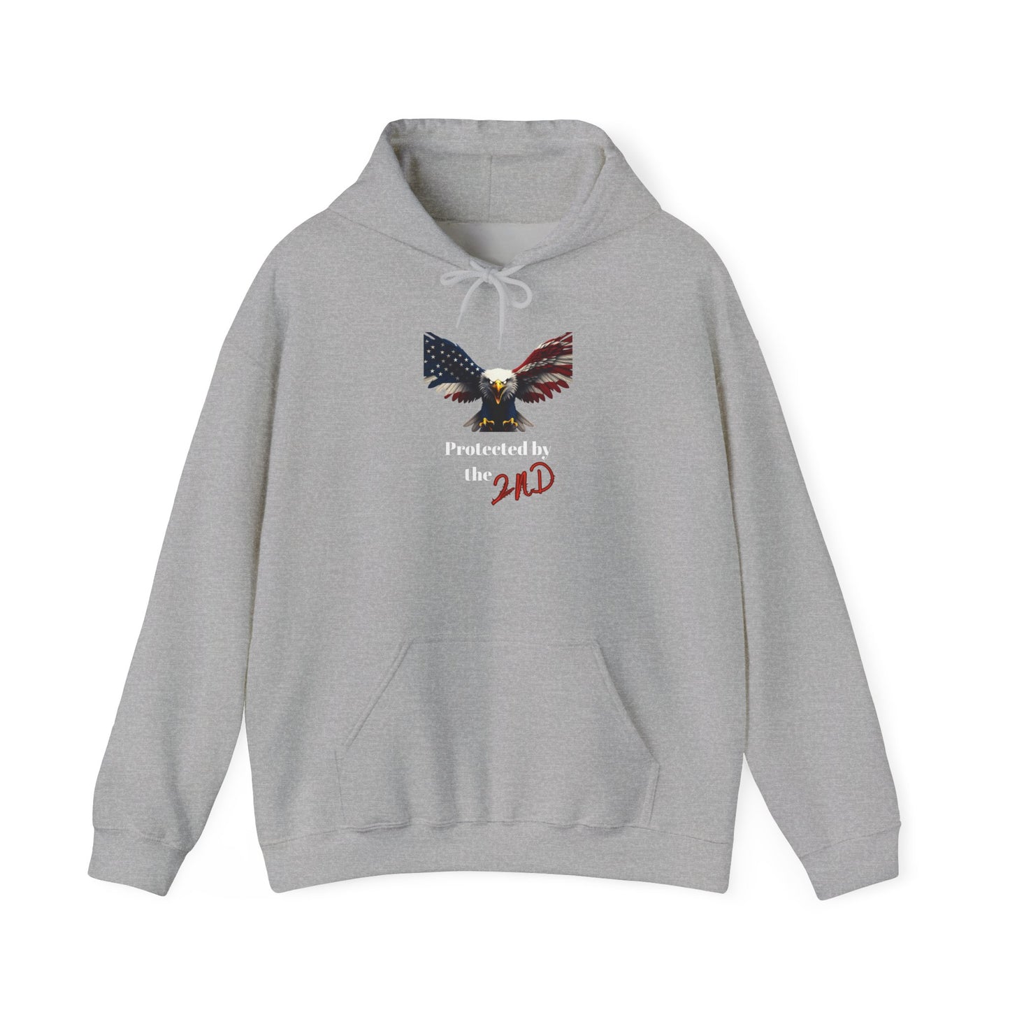 Protected By The 2nd Patriotic Eagle on a Pullover Hoodie