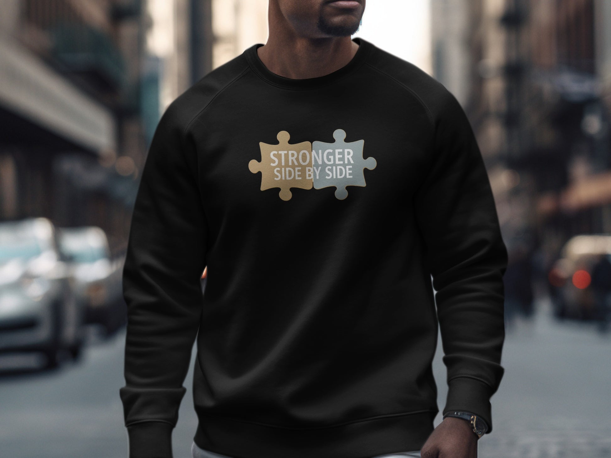 Stronger Side By Side Puzzle Sweatshirt