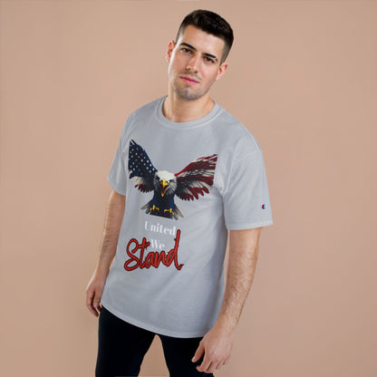 United We Stand Patriotic Eagle on a Champion T-shirt