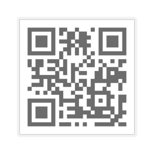 Black and white QR code on a white background