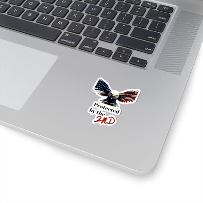 Protected By The 2nd Patriotic Eagle on a Kiss-Cut Stickers