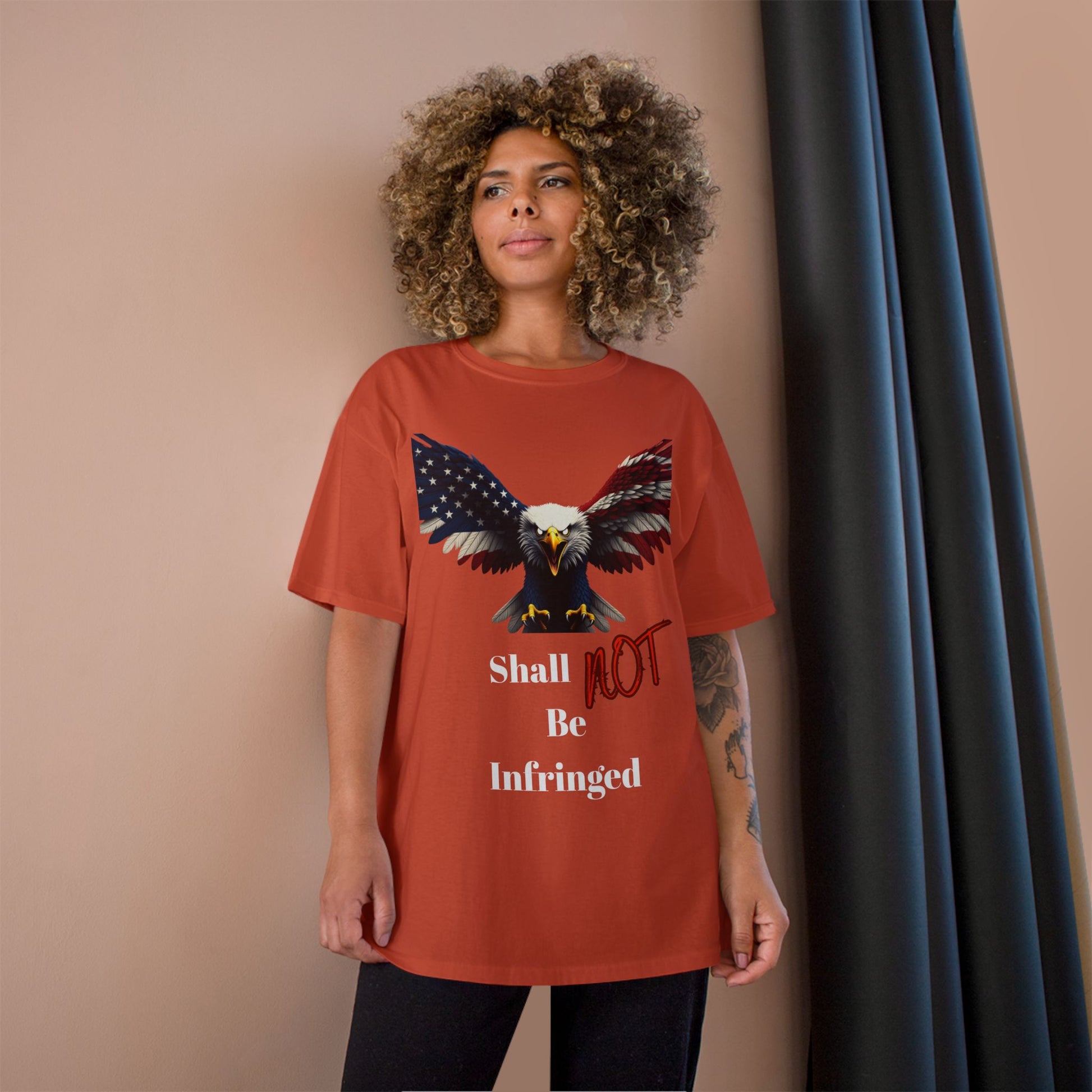 Shall Not Be Infringed Patriotic Eagle on a Champion T-shirt