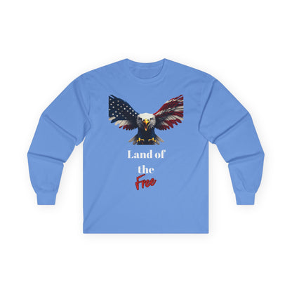 Land Of The Free Patriotic Eagle on a long sleeve tee