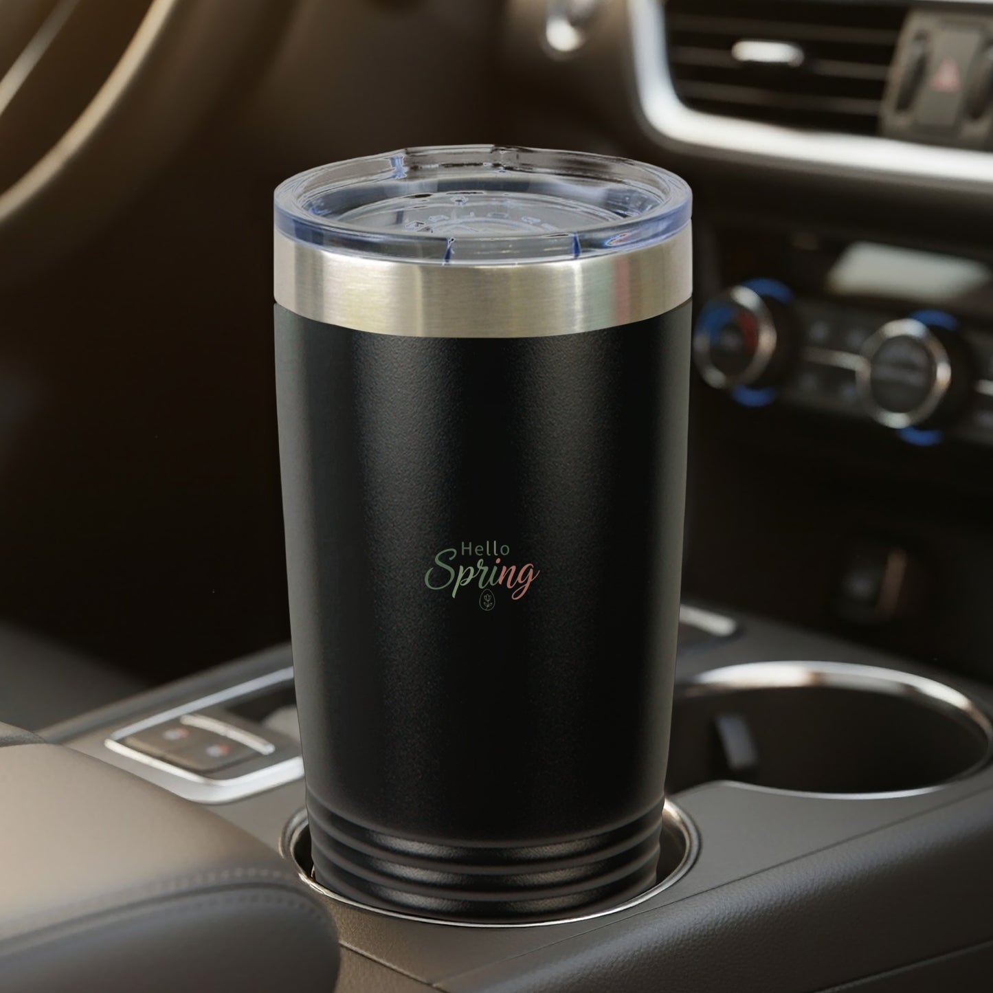 Insulated Travel Mug with Hello Spring Design