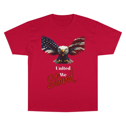 United We Stand Patriotic Eagle on a Champion T-shirt
