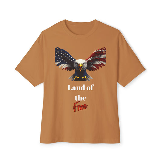 Land Of The Free Patriotic Eagle on a Premium Tee