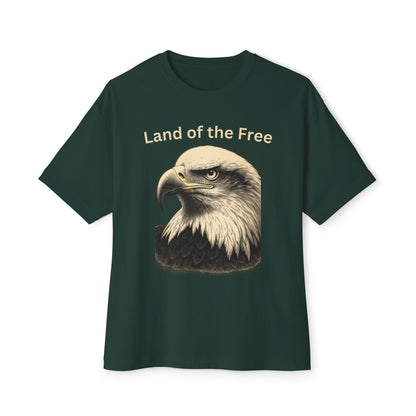 Engraved Eagle - Land of the Free text at the top of a premium tee