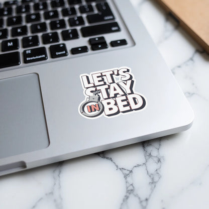 Let's Stay In Bed Cute Cat Sticker for Laptops Tumblers