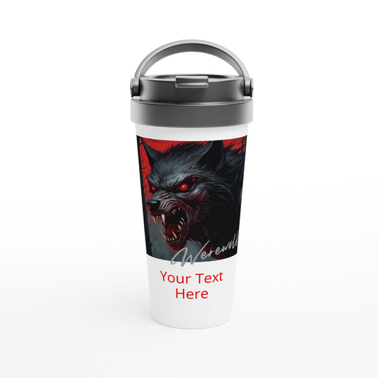 15oz stainless steel travel mug werewolf snarl personalized