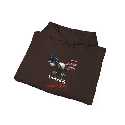 Locked & Loaded For Liberty Patriotic Eagle on a Pullover Hoodie
