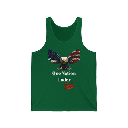 One Nation Under God Patriotic Eagle on a Premium Tank Top