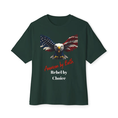 American By Birth Rebel By Choice Patriotic Eagle on a Premium Tee