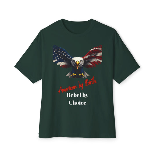 American By Birth Rebel By Choice Patriotic Eagle on a Premium Tee