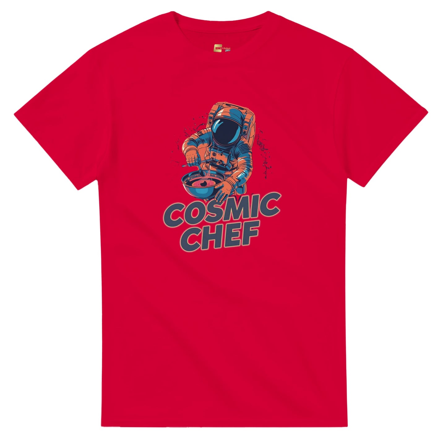 Cosmic Chef Astronaut graphic design on a Heavyweight T-shirt