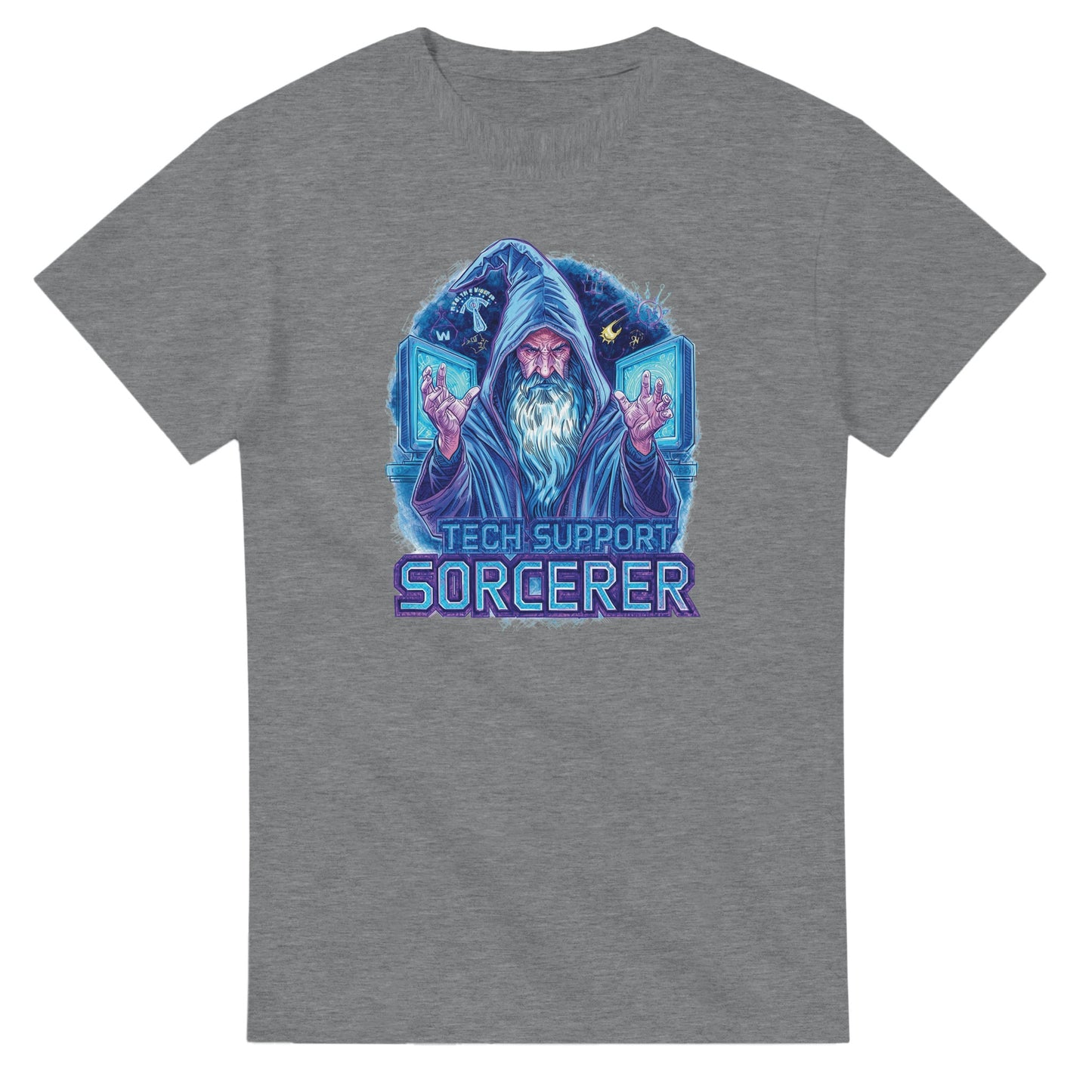 Tech Support Sorcerer graphic design on a Heavyweight T-shirt