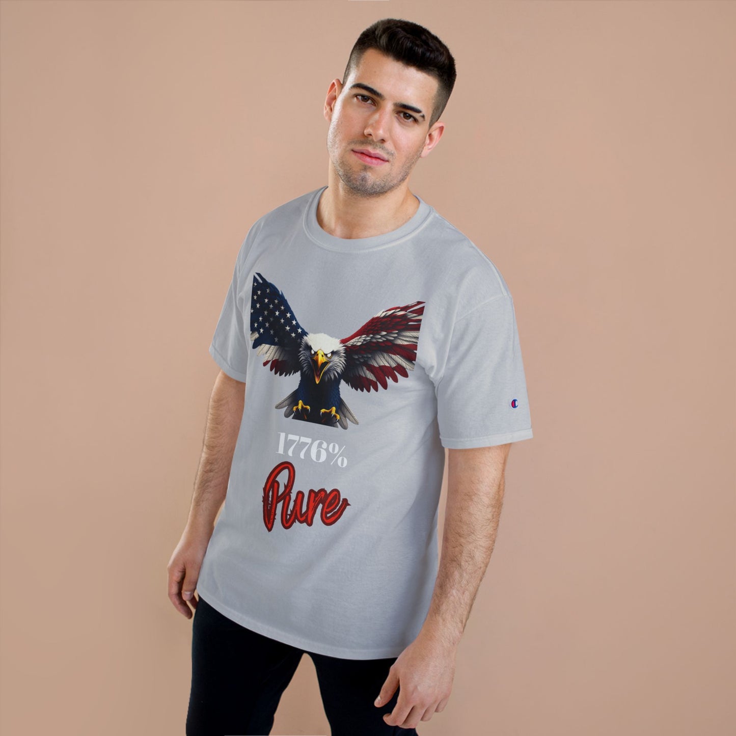 1776% Pure Patriotic Eagle on a Champion T-shirt