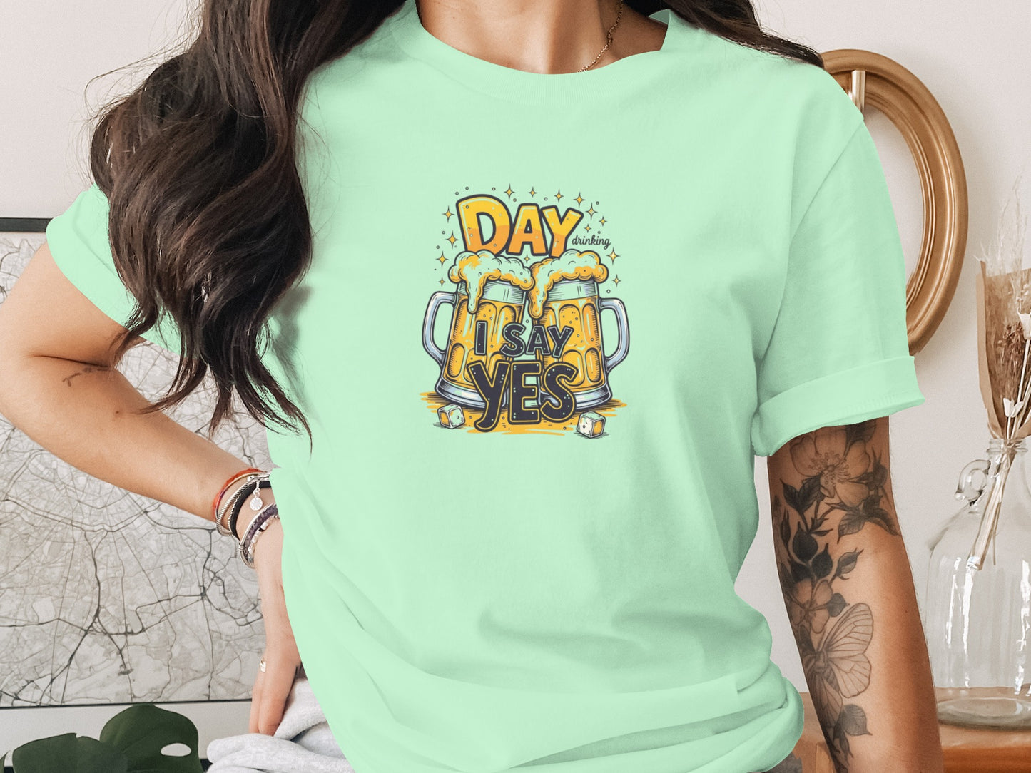 Day Drinking Say Yes Graphic T-Shirt