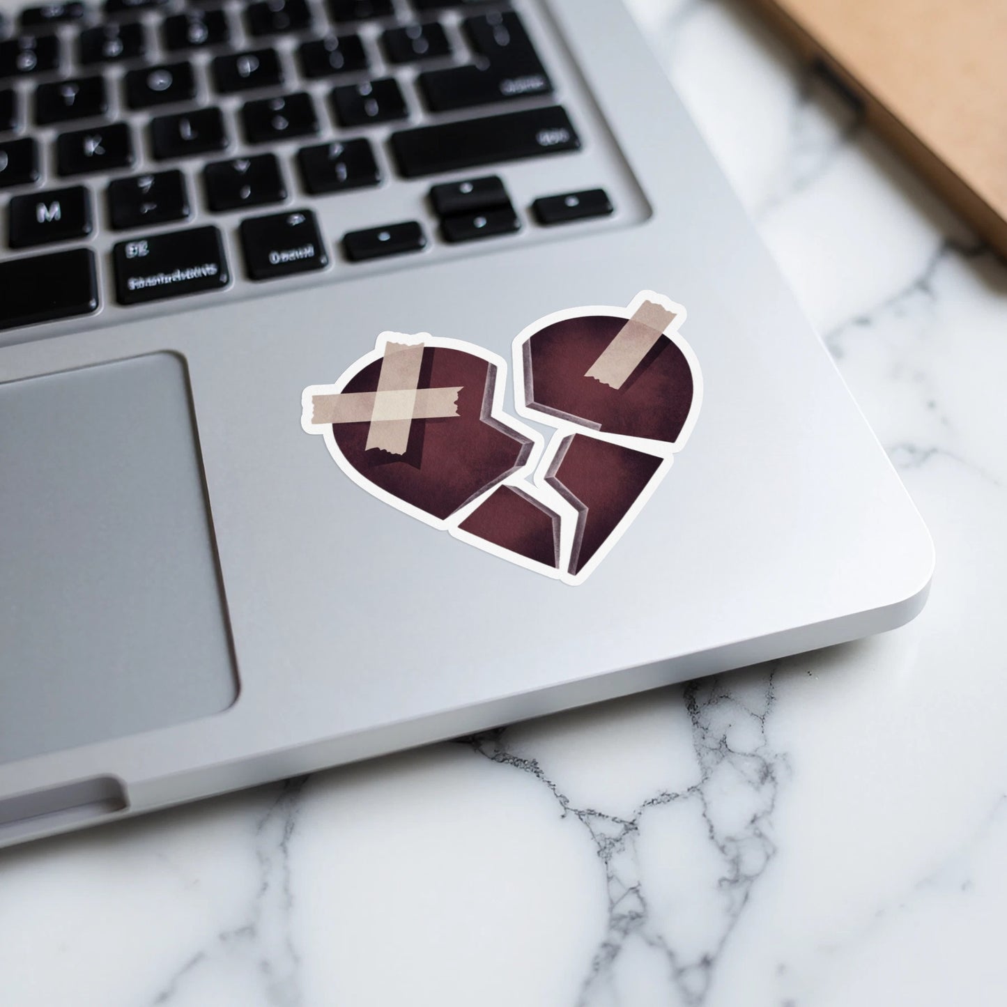 Heartbroken with Tape Decal Sticker for Laptops and Devices