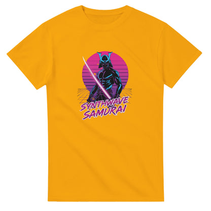 Synthwave Samurai graphic design on a Heavyweight T-shirt