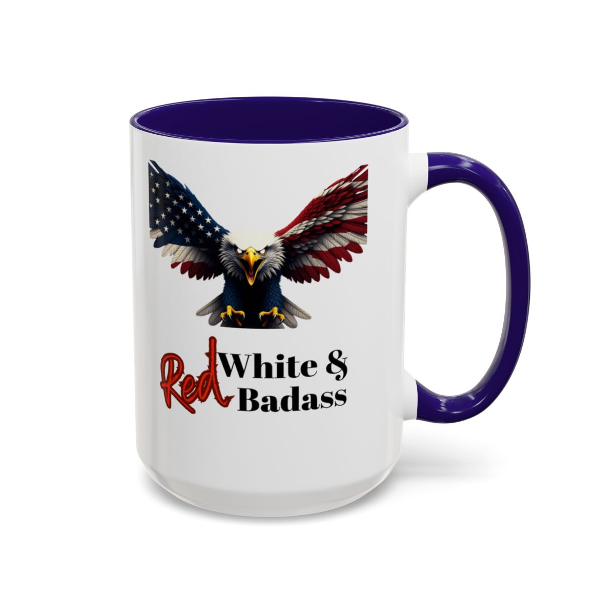 Red White And Badass Mug With Patriotic Eagle Design