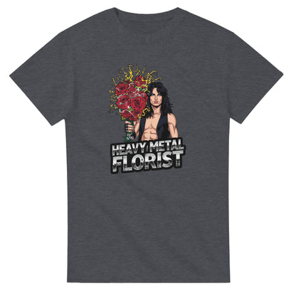 Woman wearing a t-shirt with a graphic design in a mall setting