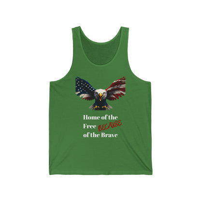 Home Of The Free Because Of The Brave Patriotic Eagle on a Premium Tank Top
