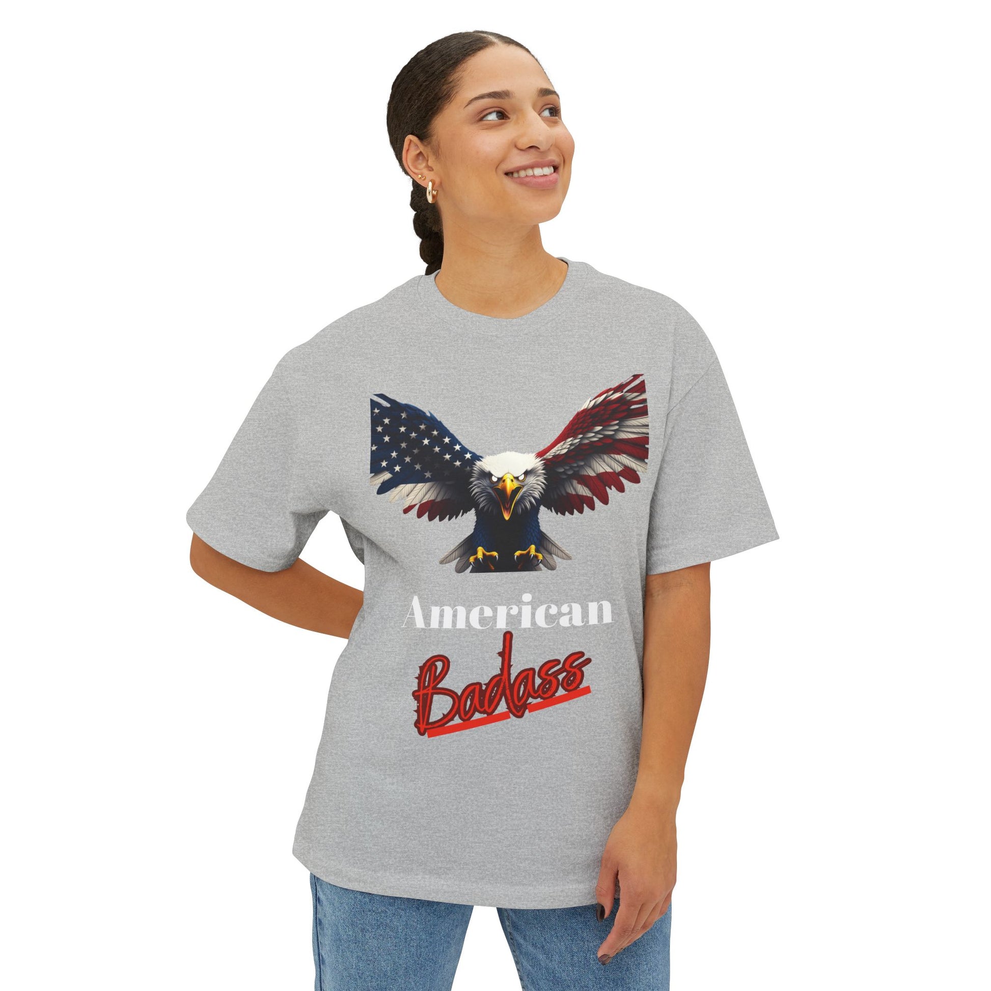 American Badass Patriotic Eagle on a Premium Tee