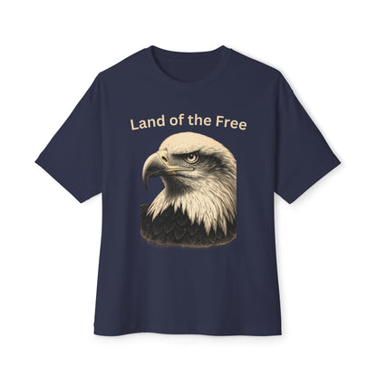 Engraved Eagle - Land of the Free text at the top of a premium tee