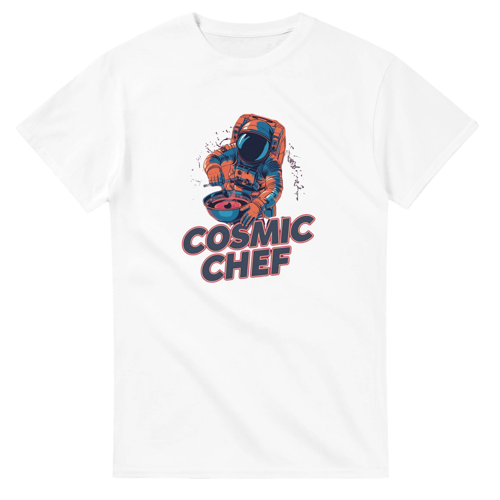 Cosmic Chef Astronaut graphic design on a Heavyweight T-shirt