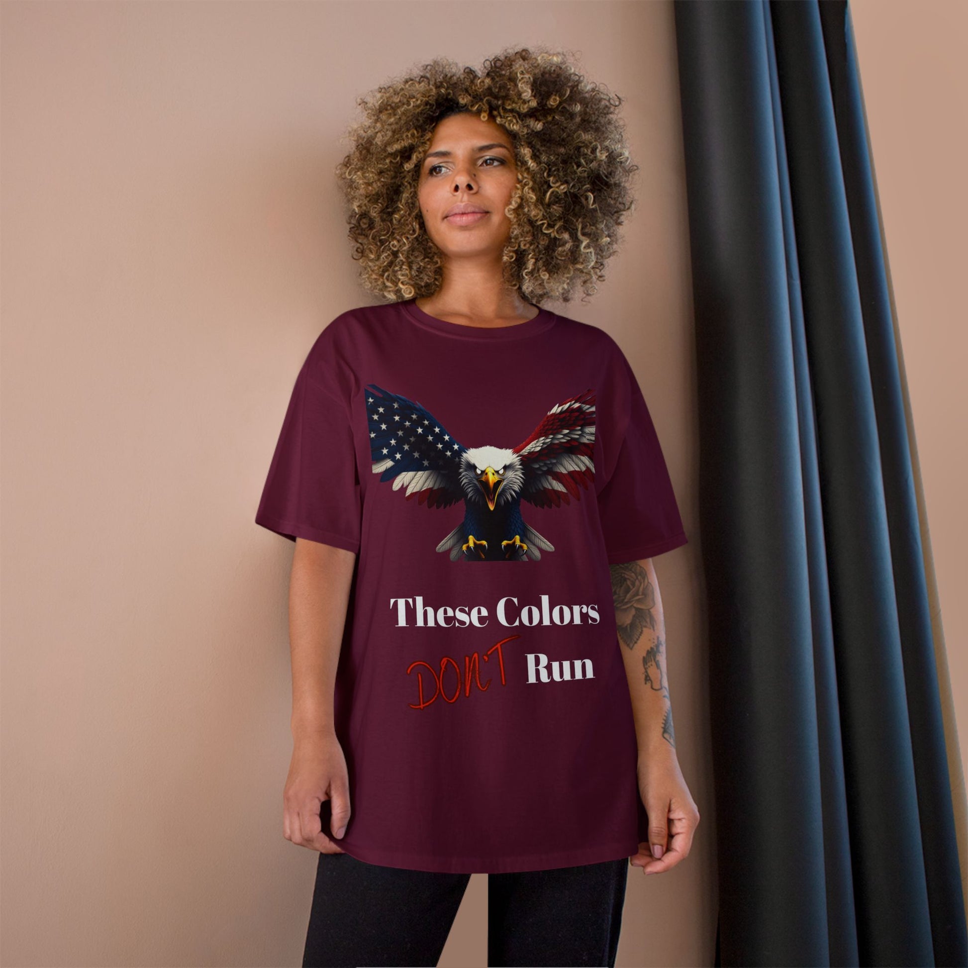 These Colors Don't Run Patriotic Eagle on a Champion T-shirt
