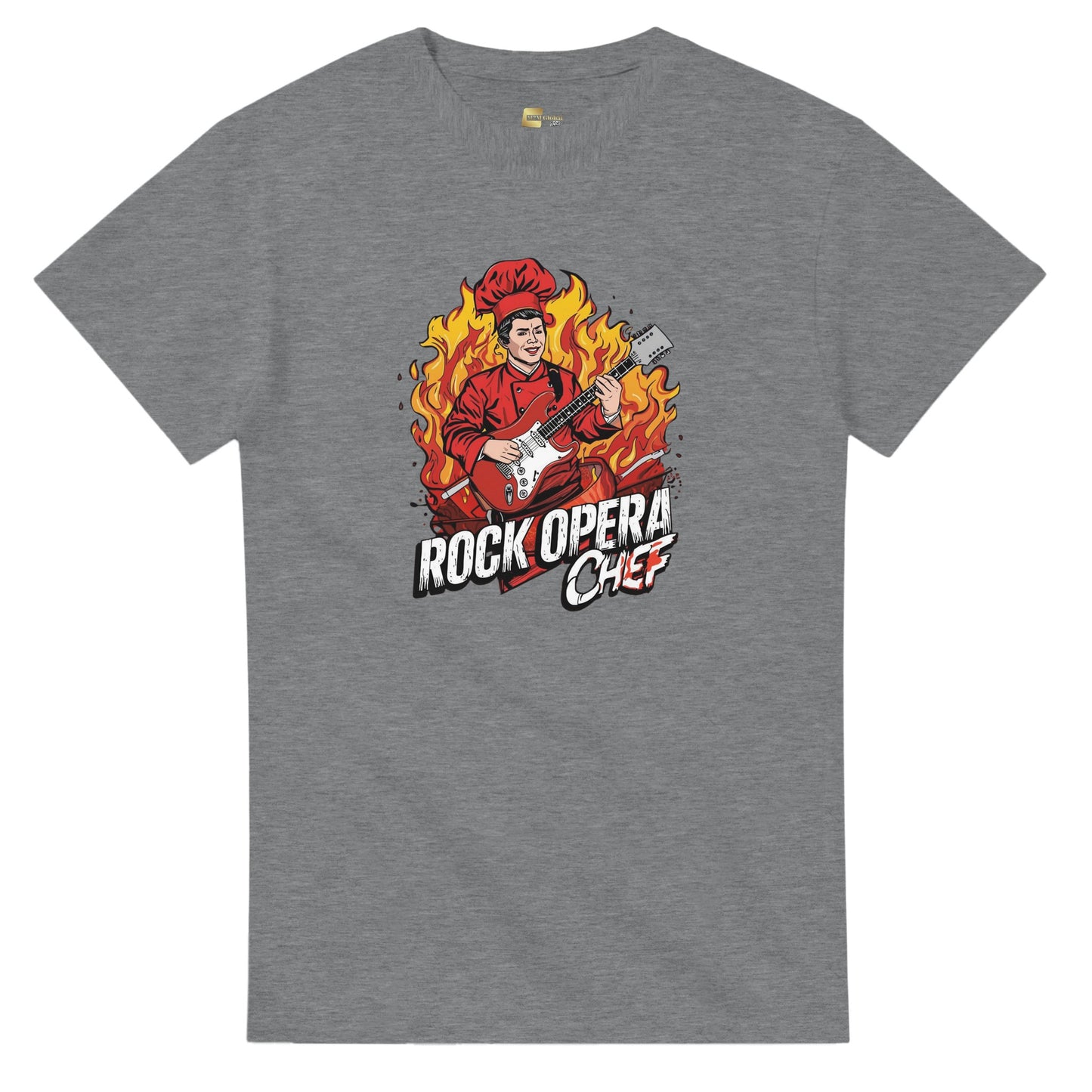 Rock Opera Chef graphic design on a Heavyweight T-shirt