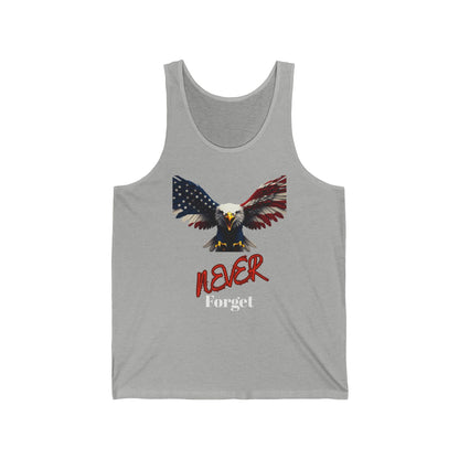 Never Forget Patriotic Eagle on a Premium Tank Top