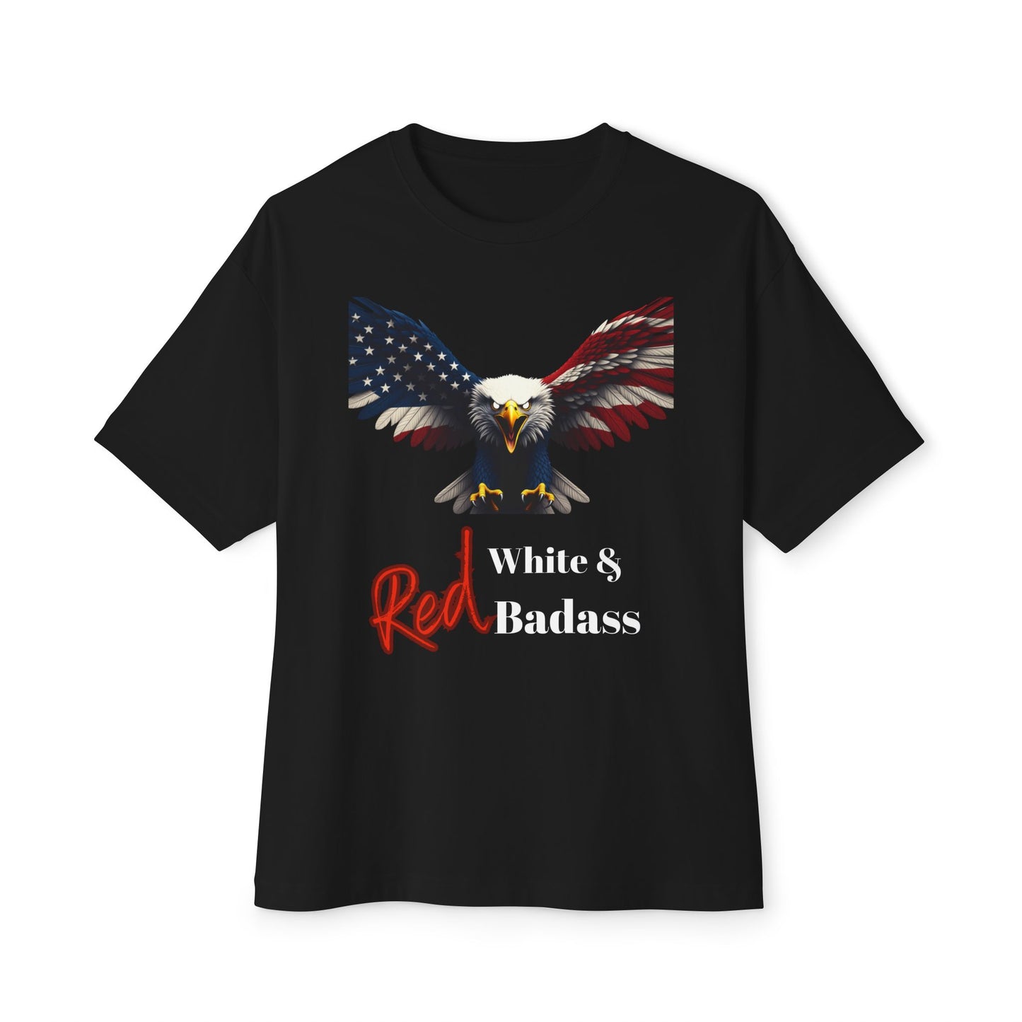 Red White & Badass Patriotic Eagle on a Premium Tee