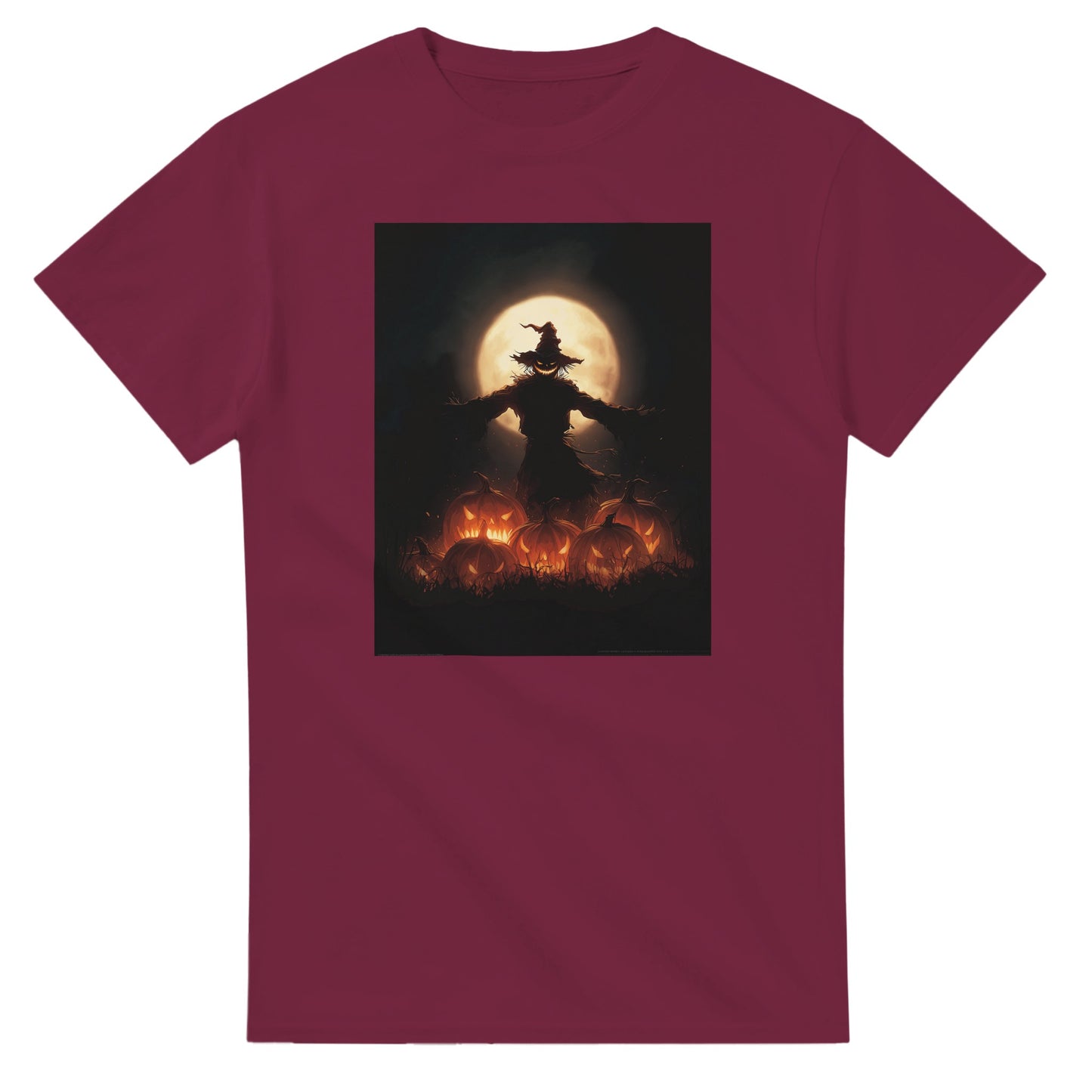 Spooky Scarecrow & Jack-O'-Lantern on a Heavyweight T-shirt