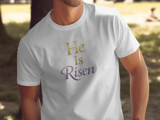 He Is Risen Gold Purple Gradient Christian product type