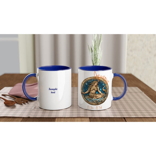 11oz ceramic mug with color inside Aquarius Vision personalized