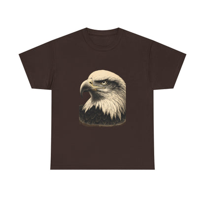 Engraved Eagle Head on a Heavyweight T-shirt