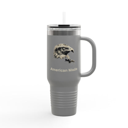 American Made text on the bottom of a  40oz Insulated Travel Mug